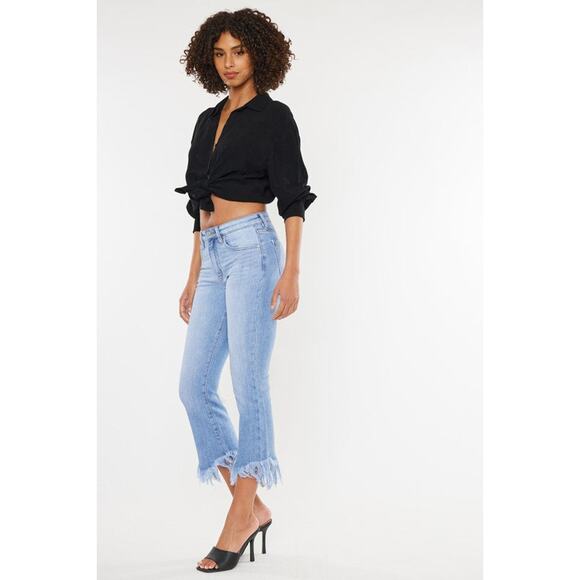 Kan Can High Rise Crop Bootcut Denim Jeans Pants - KC9354M - Size 11/29 - Picture 5 of 10